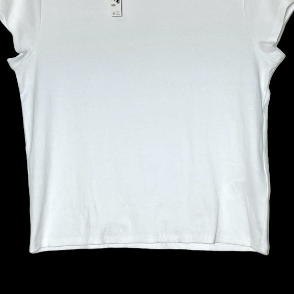 NWT Madewell White (Re)generative Cotton Ribbed Cap-Sleeve Tee, Sizes S & XL - Picture 10 of 14